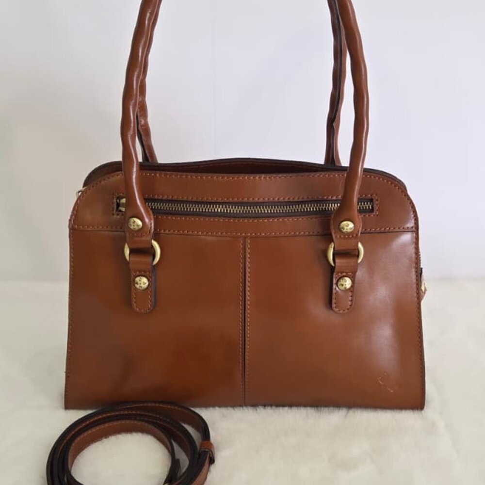 NWT PATRICIA NASH Leather Satchel Heritage Collection Calvi TAN